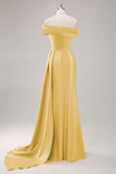 Dusk Sheath One Shoulder Long Formal Dress with Streamer