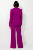 Burgundy Satin 2 Piece Notched Lapel Business Suits with Pockets
