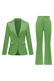 Black Notched Lapel 2 Pieces Long Sleeves Women Suits