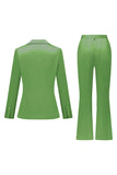 Black Notched Lapel 2 Pieces Long Sleeves Women Suits