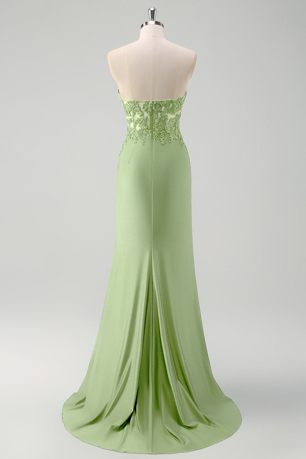 ZAPAKASA Women Mermaid Long Prom Dress with Slit Green Strapless Cut Out Corset Formal Dress ZAPAKASA Women Mermaid Long Prom Dress with Slit Green Strapless Cut Out Corset Formal Dress