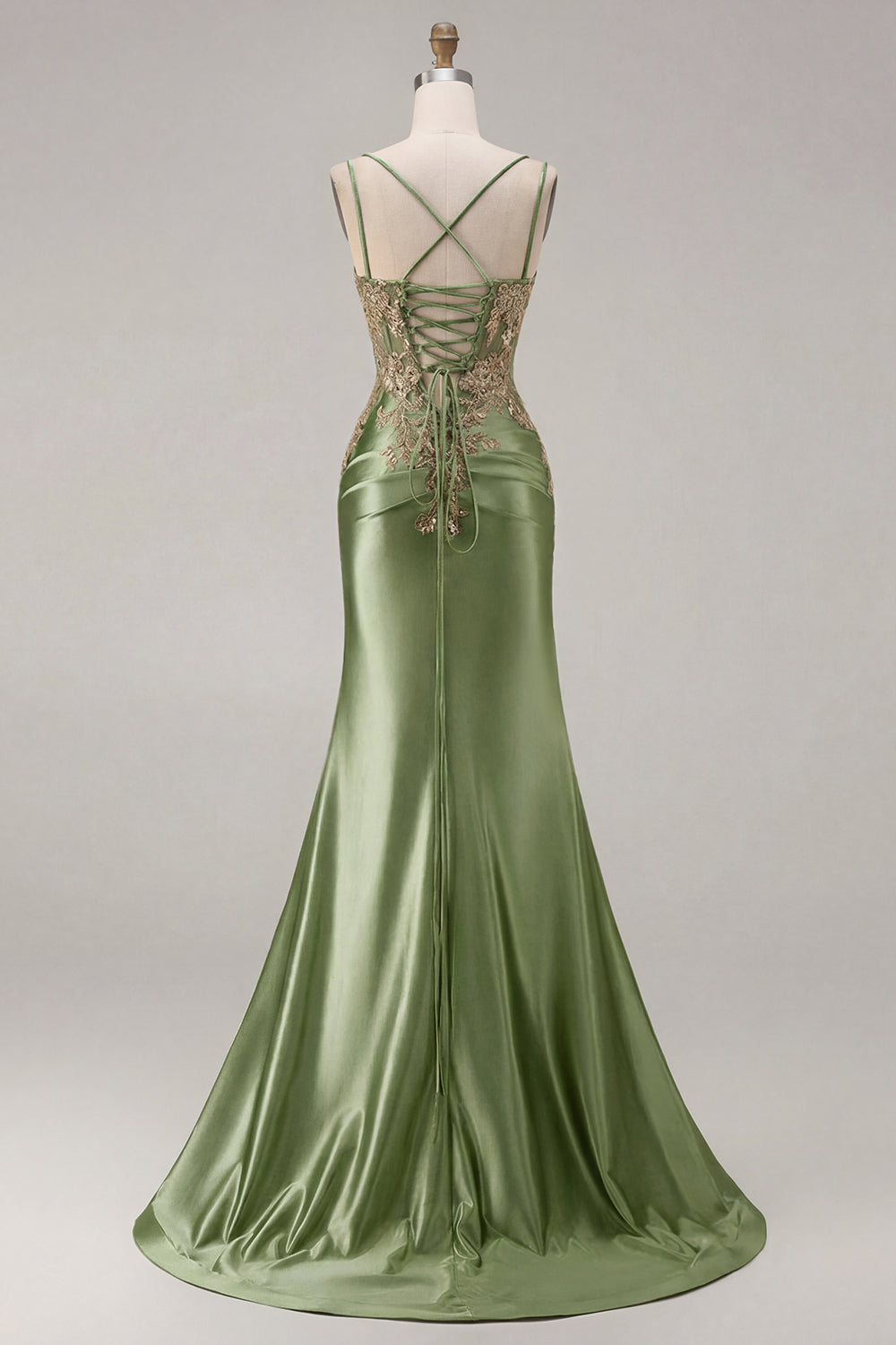 Sparkly Black Beaded Floral Satin Appliqued Long Corset Prom Dress with Slit