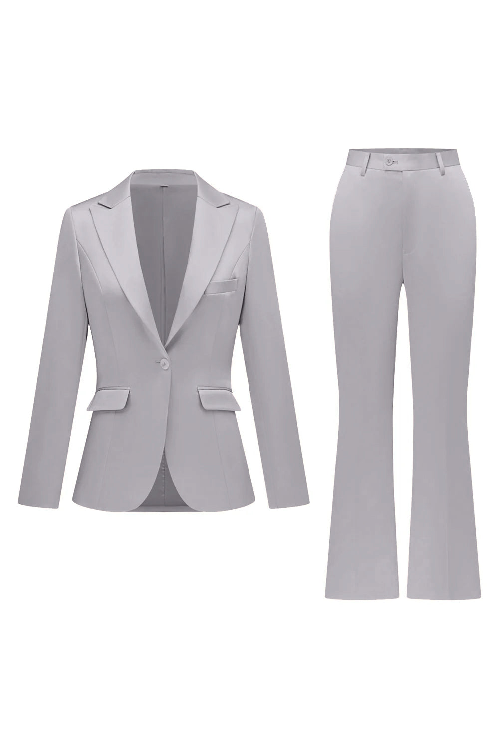 Black Notched Lapel 2 Pieces Long Sleeves Women Suits