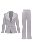 Black Notched Lapel 2 Pieces Long Sleeves Women Suits