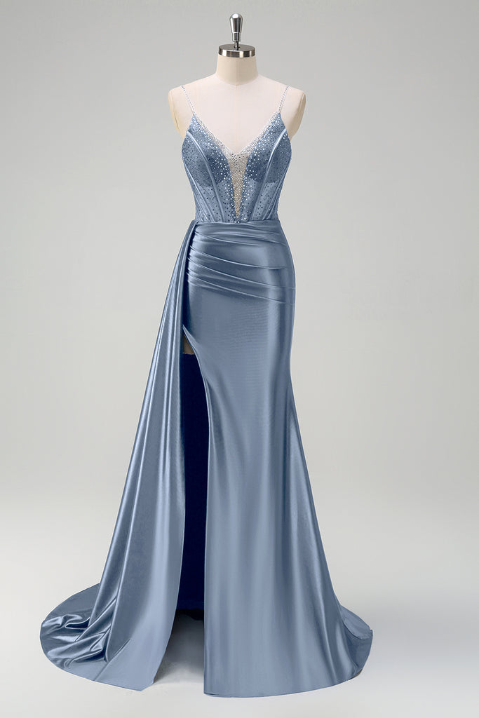Gorgeous Black Straps Beading Mermaid Evening Dress, DP2560 main image 1