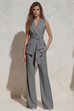 White 2 Piece Notched Lapel Business Suits with Pockets