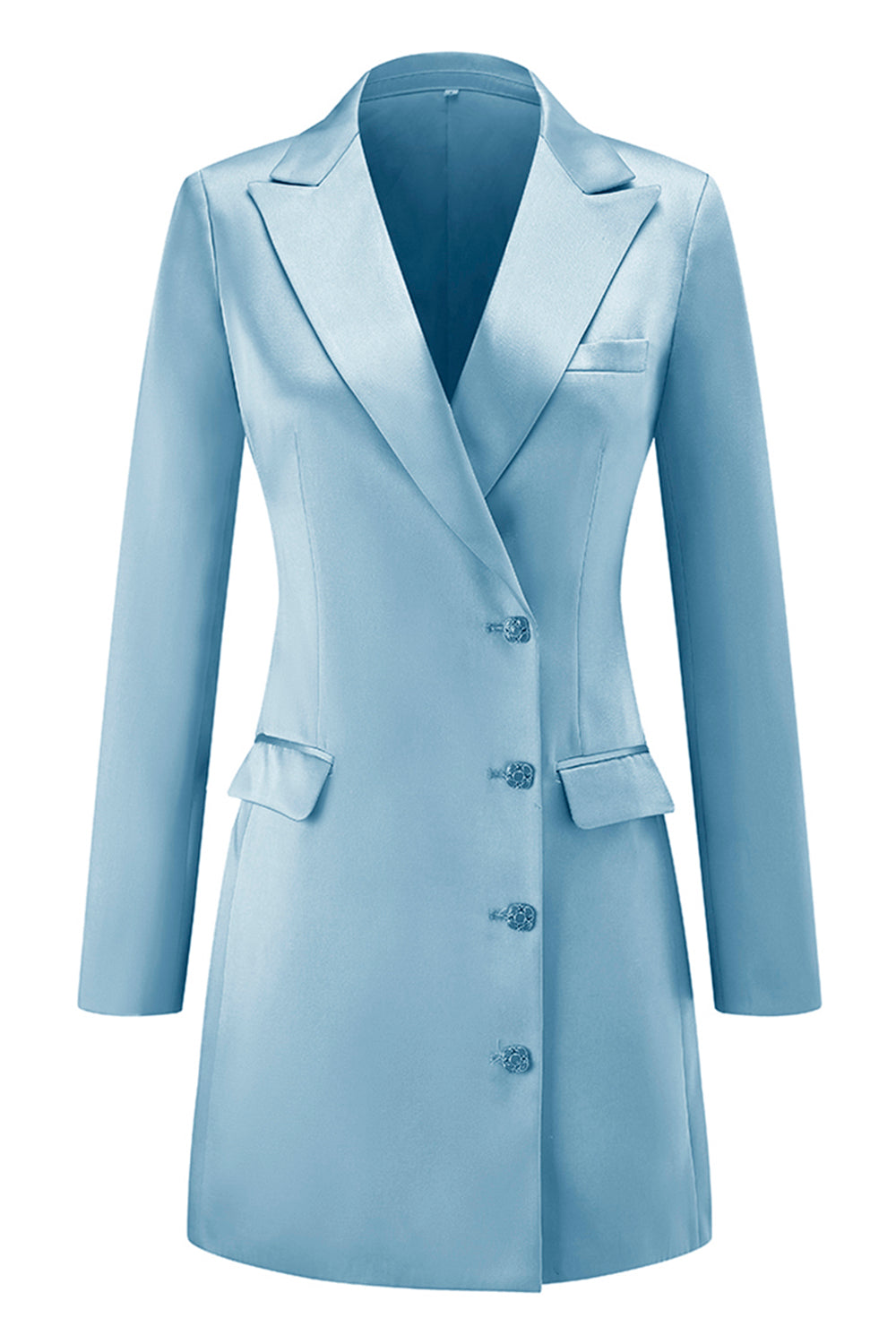 Champagne Single Breasted Peak Lapel Prom Blazer