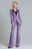 Red 2 Piece Peak Lapel Women Prom Suits with Sleeves