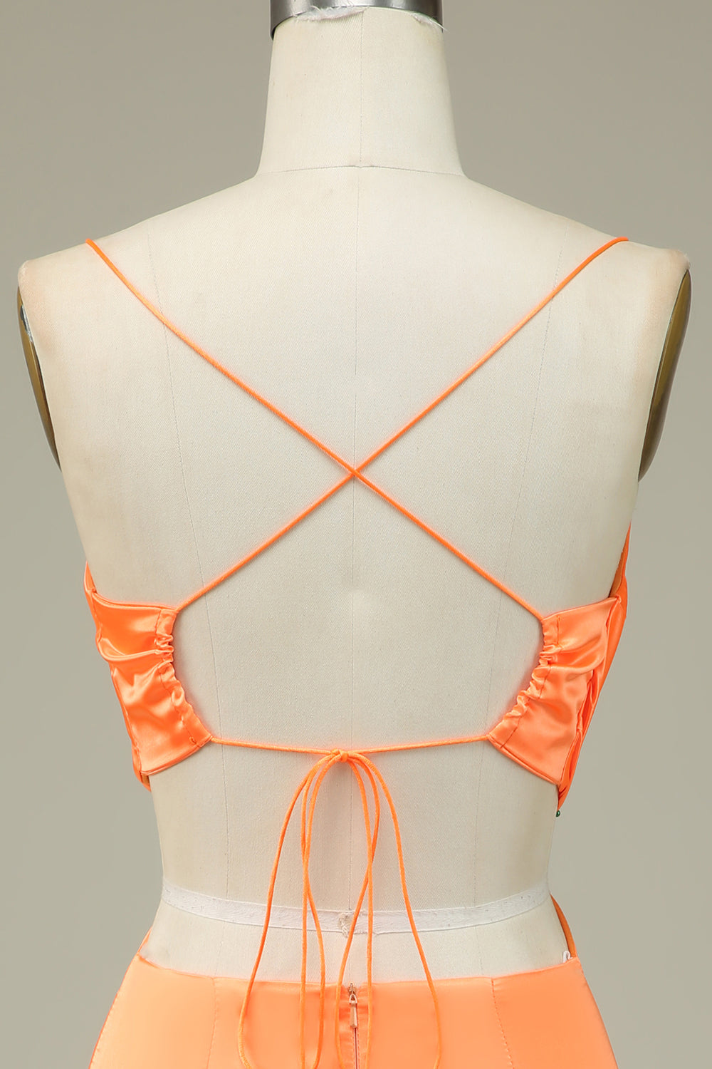 Bodycon Orange Spaghetti Straps Homecoming Dress