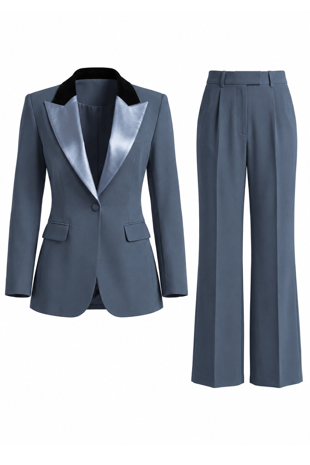 Dark Green Peak Lapel 2 Piece Slim Fit Single Breasted Prom Suits