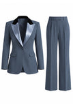 Dark Green Peak Lapel 2 Piece Slim Fit Single Breasted Prom Suits