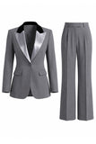 Dark Green Peak Lapel 2 Piece Slim Fit Single Breasted Prom Suits