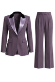 Dark Green Peak Lapel 2 Piece Slim Fit Single Breasted Prom Suits