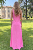 Yellow Sheath One Shoulder Floral Maxi Wedding Guest Dress
