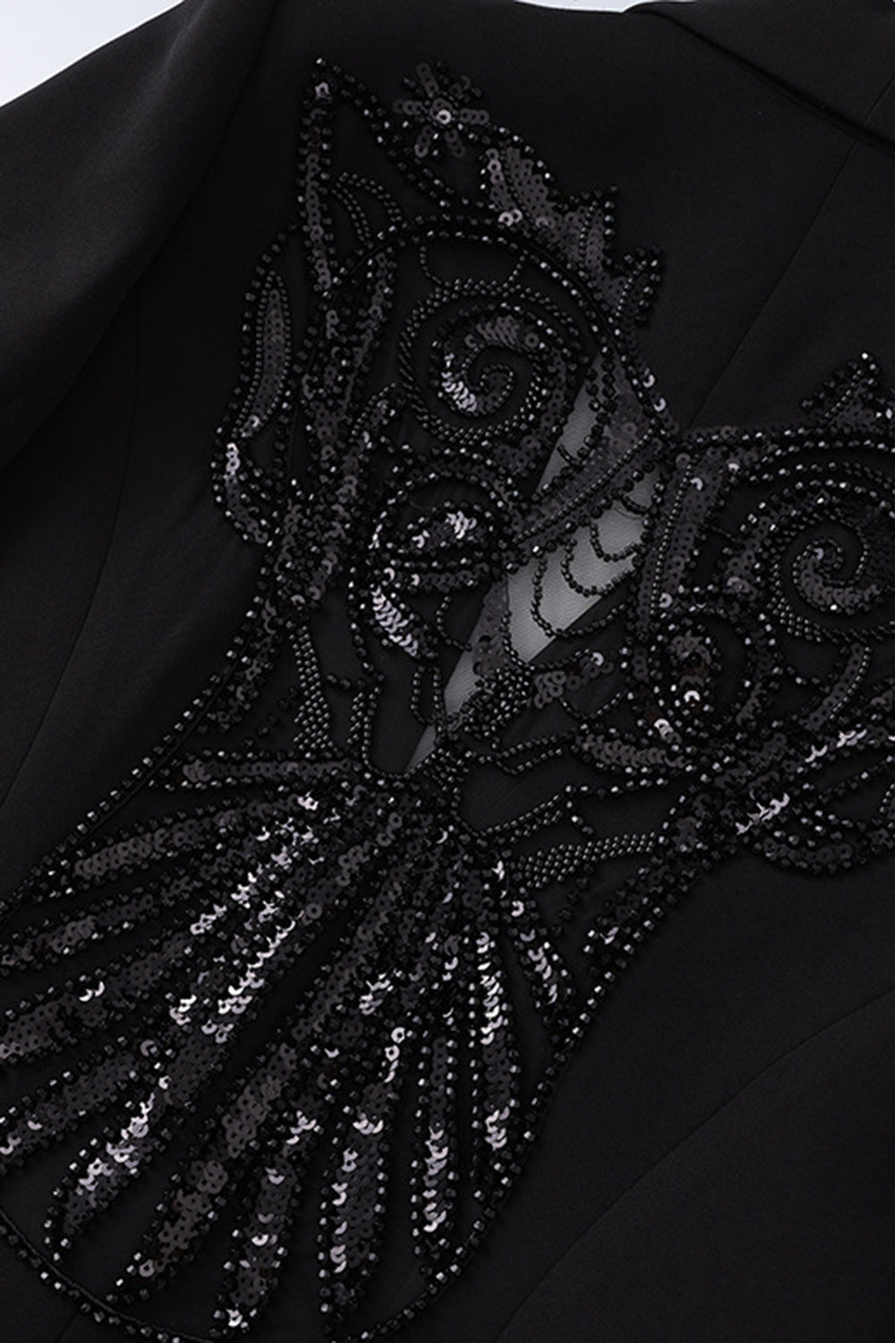 Sparkly Black Shawl Lapel Sequin Women Prom Blazer