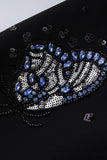 Sparkly Black Sequin Shawl Lapel Women Prom Blazer