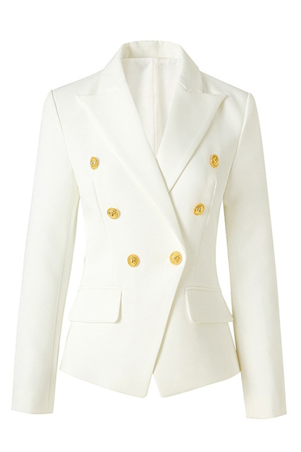 Black Peak Lapel Double Breasted Women Prom Blazer