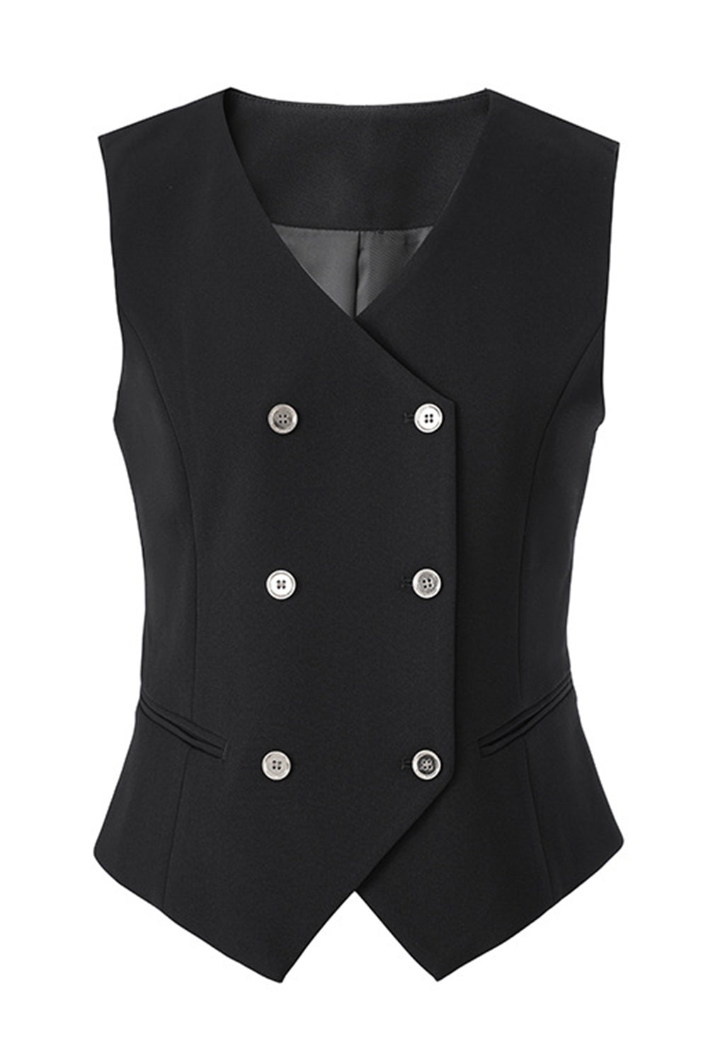 3 Piece Black Notched Lapel Business Suits with Sleeves