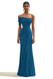 Mermaid Dusty Sage One Shoulder Long Formal Dress with Pleated
