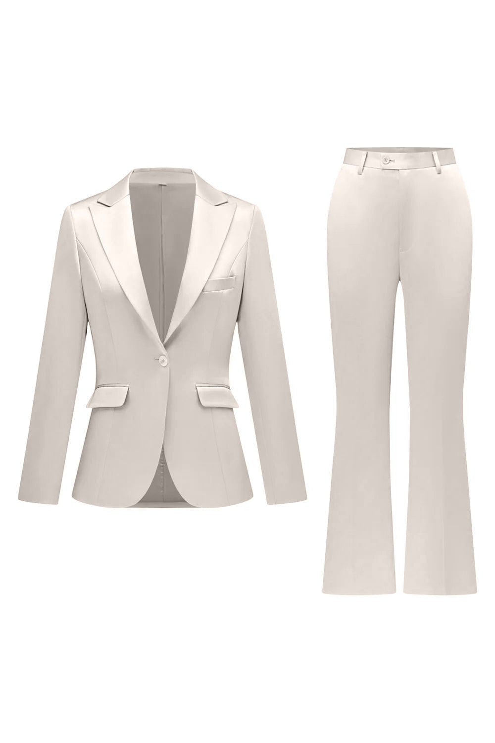 Black Notched Lapel 2 Pieces Long Sleeves Women Suits