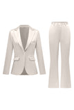 Black Notched Lapel 2 Pieces Long Sleeves Women Suits