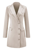 Champagne Single Breasted Peak Lapel Prom Blazer