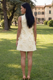 Hot Pink Short Floral High Neck A Line Homecoming Dress