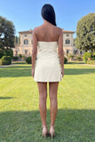 Hot Pink Short Floral Strapless Homecoming Dress