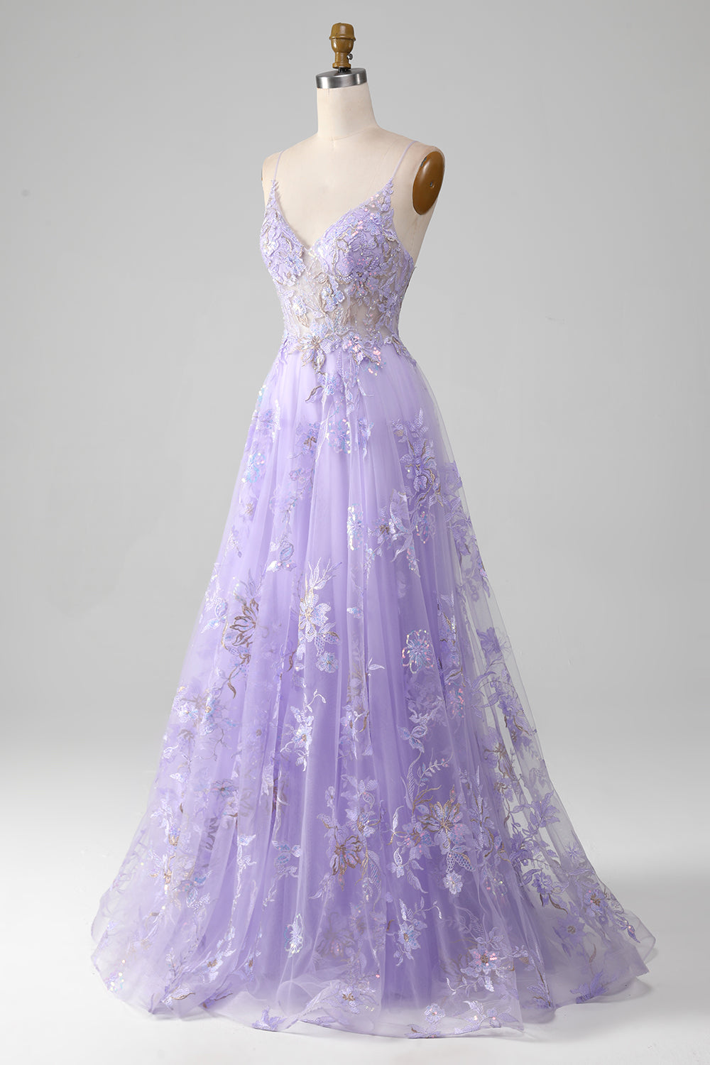 Zapakasa Women Sequins Purple Prom Dress with Embroidery A-Line Tulle Spaghetti Straps Party Dress Zapakasa Women Sequins Purple Prom Dress with Embroidery A-Line Tulle Spaghetti Straps Party Dress