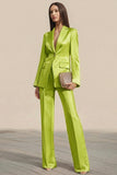 Dusty Rose 2 Piece Satin One Button Business Suits with Sleeves