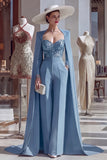Cabernet Sparkly Long Sleeves Mother of the Bride Jumpsuits with Pockets