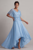 Sparkly Champagne Asymmetrical Ruched Sequin A Line Mother of the Bride Dress