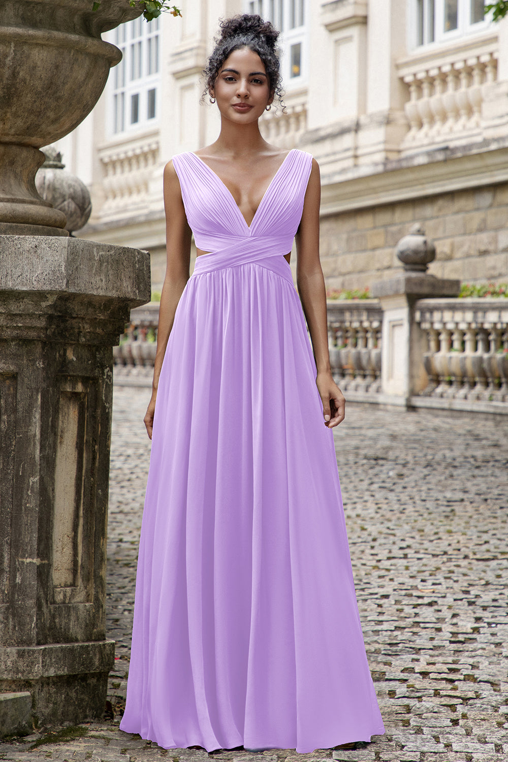 Zapakasa Women Ink Blue Bridesmaid Dress with Lace Up Back A Line Chiffon Long Wedding Party Dress Zapakasa Women Ink Blue Bridesmaid Dress with Lace Up Back A Line Chiffon Long Wedding Party Dress