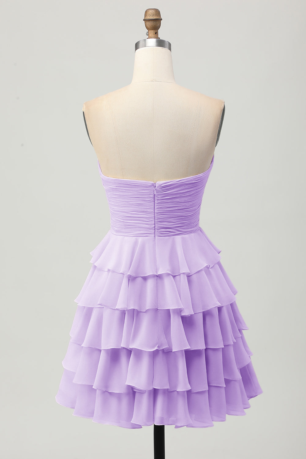 Light Yellow Sweetheart Ruched Ruffled Short Homecoming Dress with Bow