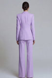 Pink 2 Piece One Button Slim Fit Peak Lapel Prom Suits with Pockets