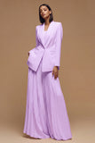 Ivory Peak Lapel One Button Pleated Business Blazer