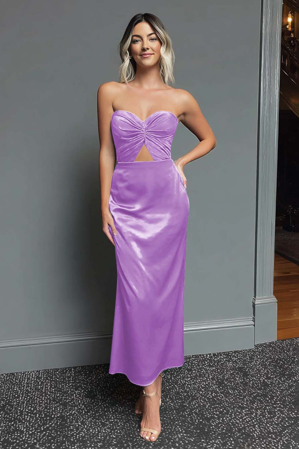 Dark Green Sweetheart Sheath Satin Long Formal Dress