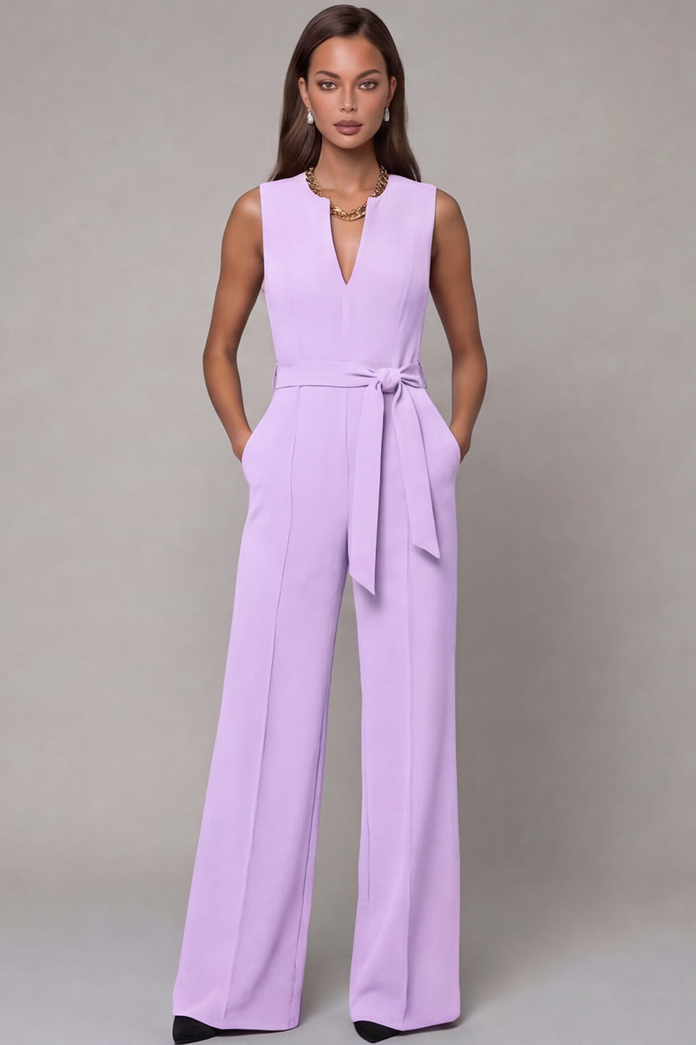 Navy Satin Slim Fit Work Jumpsuits with Pockets