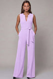 Navy Satin Slim Fit Work Jumpsuits with Pockets