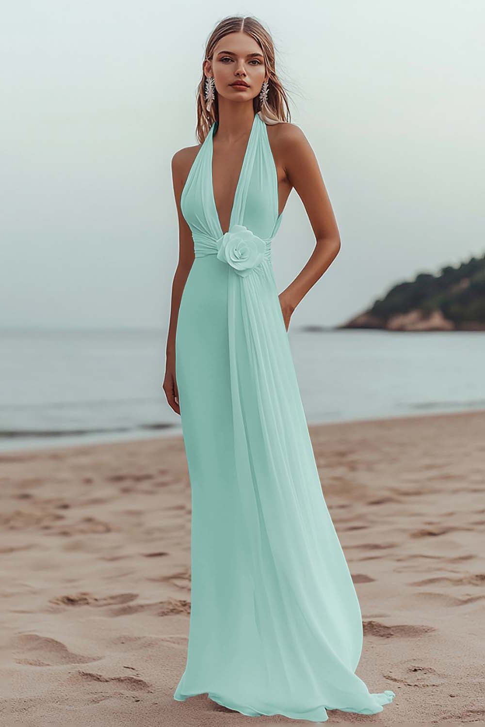 ZAPAKASA Women White Chiffon A Line Long Rehearsal Dinner Dress Deep V-Neck Engagement Dress ZAPAKASA Women White Chiffon A Line Long Rehearsal Dinner Dress Deep V-Neck Engagement Dress