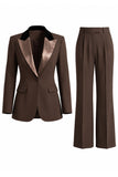 Dark Green Peak Lapel 2 Piece Slim Fit Single Breasted Prom Suits