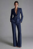Pink 2 Piece One Button Slim Fit Peak Lapel Prom Suits with Pockets