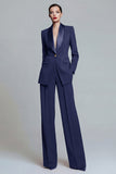 2 Piece Dark Green Single Breasted Shawl Lapel Long Sleeves Prom Suits