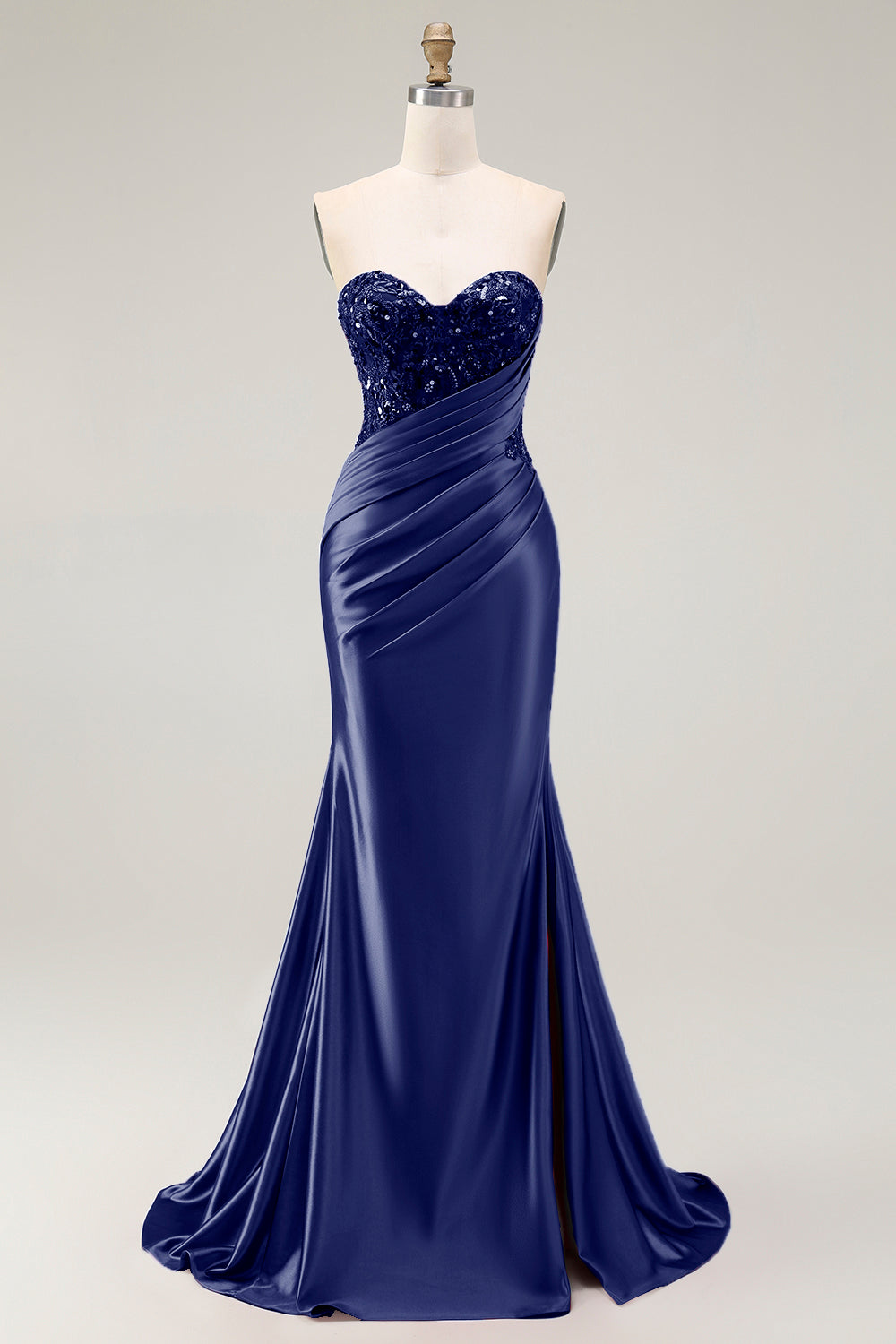 Sparkly Red Sweetheart Mermaid Long Prom Dress with Sequins