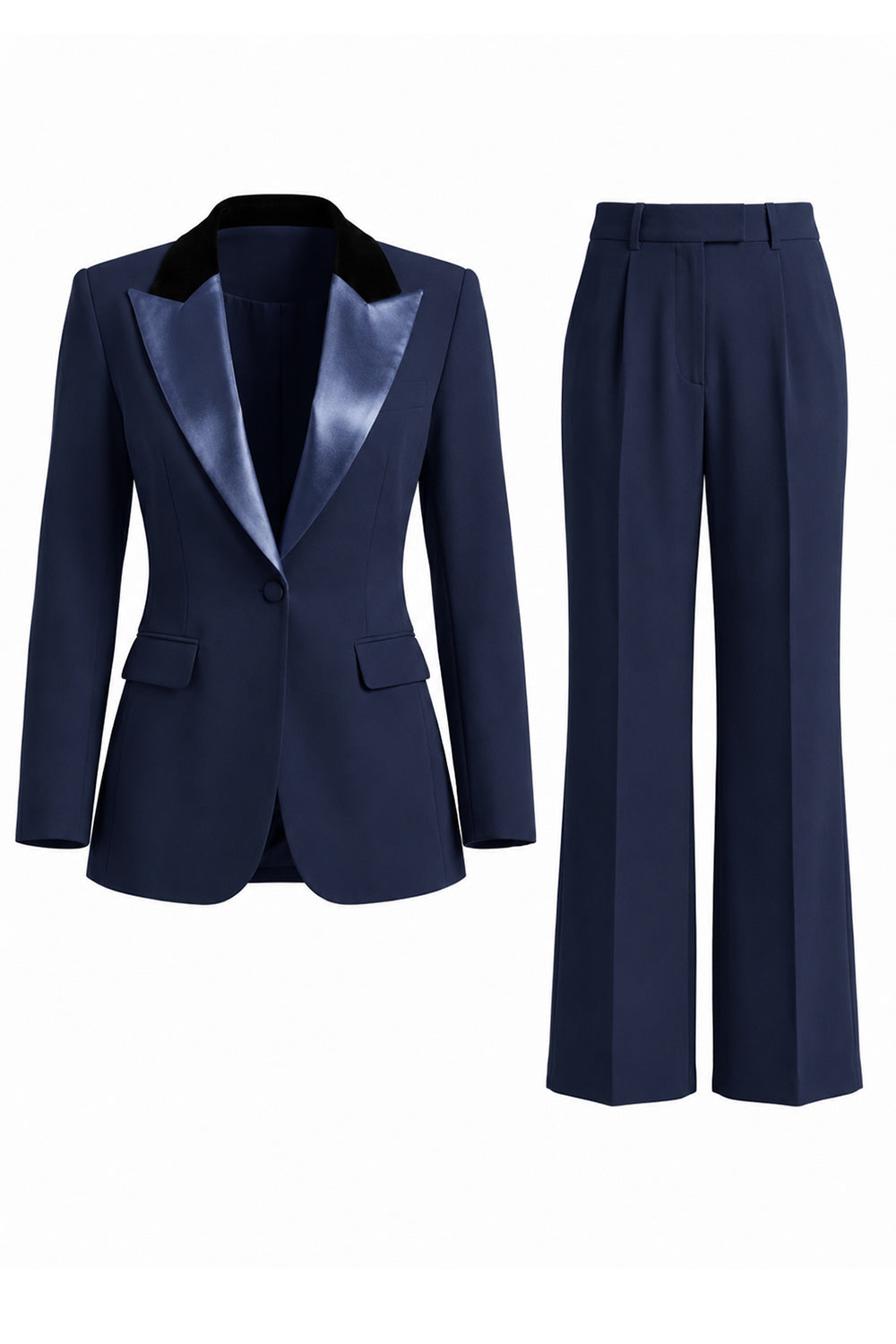 Dark Green Peak Lapel 2 Piece Slim Fit Single Breasted Prom Suits