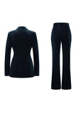 Sparkly Dark Green Peak Lapel 2 Piece Women Prom Suits