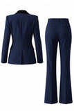 Dark Green Peak Lapel 2 Piece Slim Fit Single Breasted Prom Suits