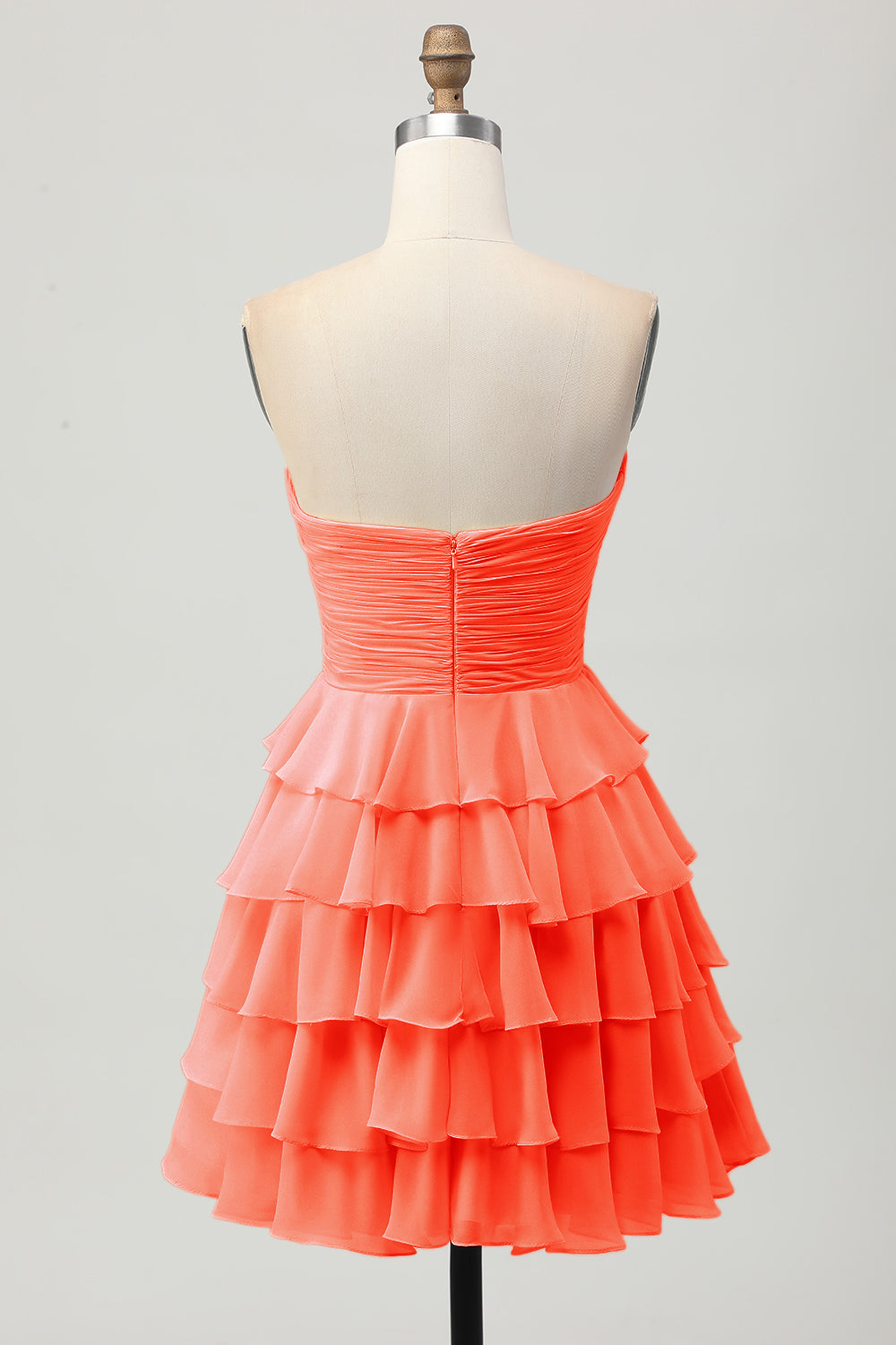 Light Yellow Sweetheart Ruched Ruffled Short Homecoming Dress with Bow