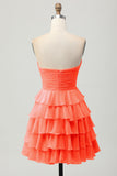 Light Yellow Sweetheart Ruched Ruffled Short Homecoming Dress with Bow