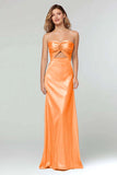 Black Sweetheart Sheath Satin Long Formal Dress